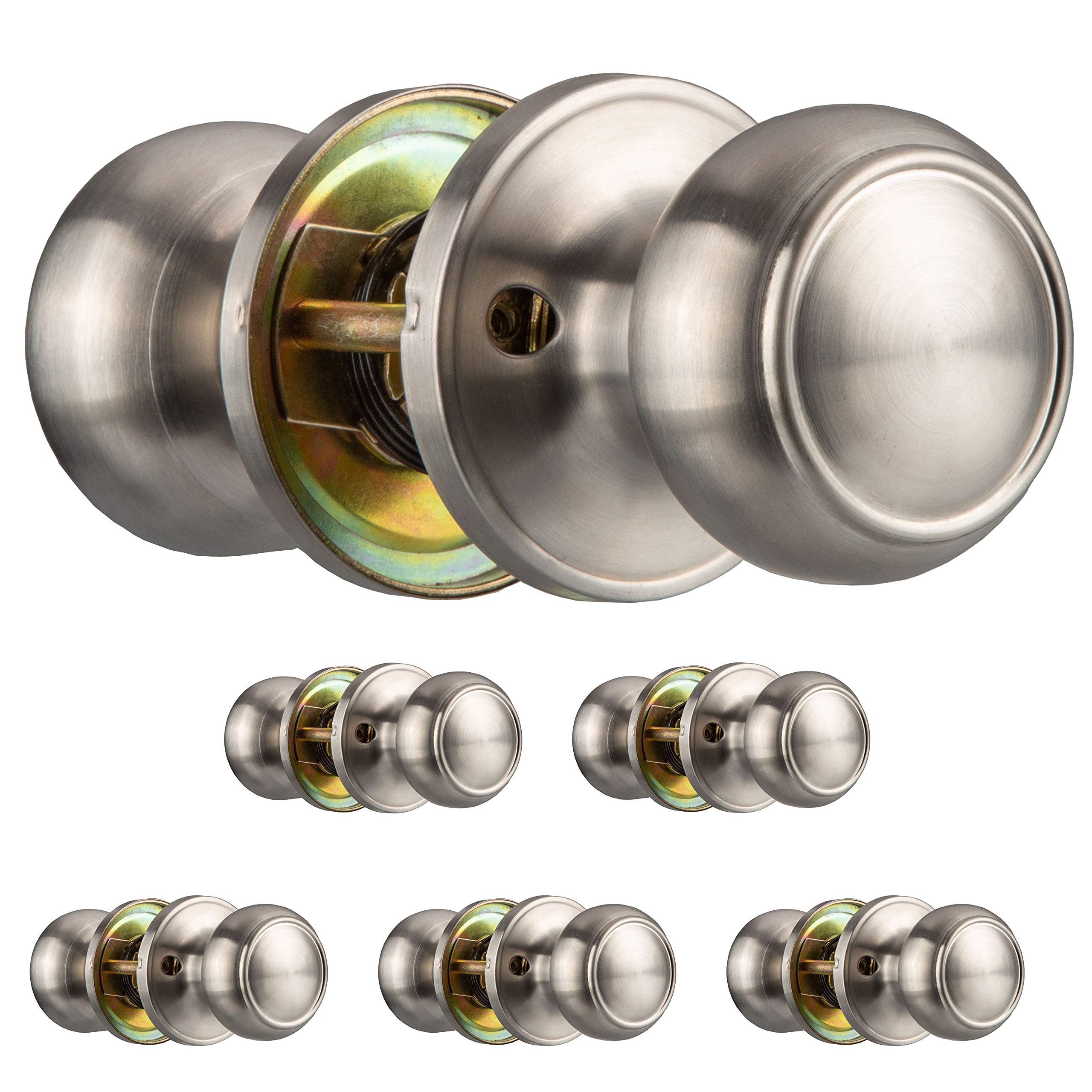 【 doorzo公式 】 Ilyapa Passage Door Knob for Hall/Closet - Tulip, Black Interior